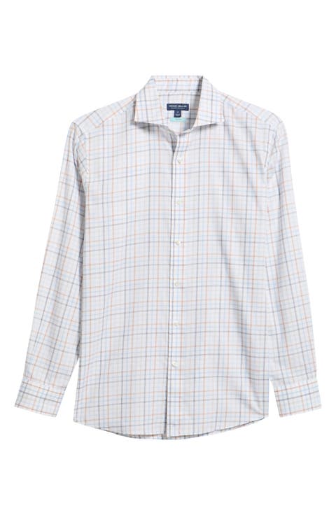 Arthur Flex Finish Plaid Cotton Button-Up Shirt