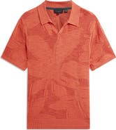 Ted Baker Sidraha Jacquard Knit Cotton & Linen Polo