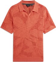 Ted Baker Sidraha Jacquard Knit Cotton & Linen Polo