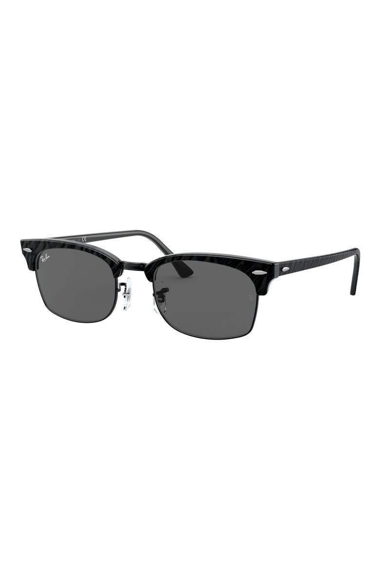 Clubmaster 52mm Rectangular Sunglasses, Alternate, color, TOP BLACK