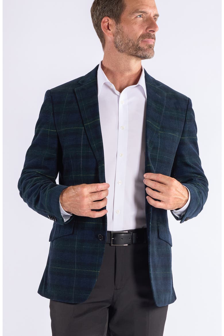 Mayfair Navy Plaid Corduroy Sport Coat, Alternate, color, NAVY