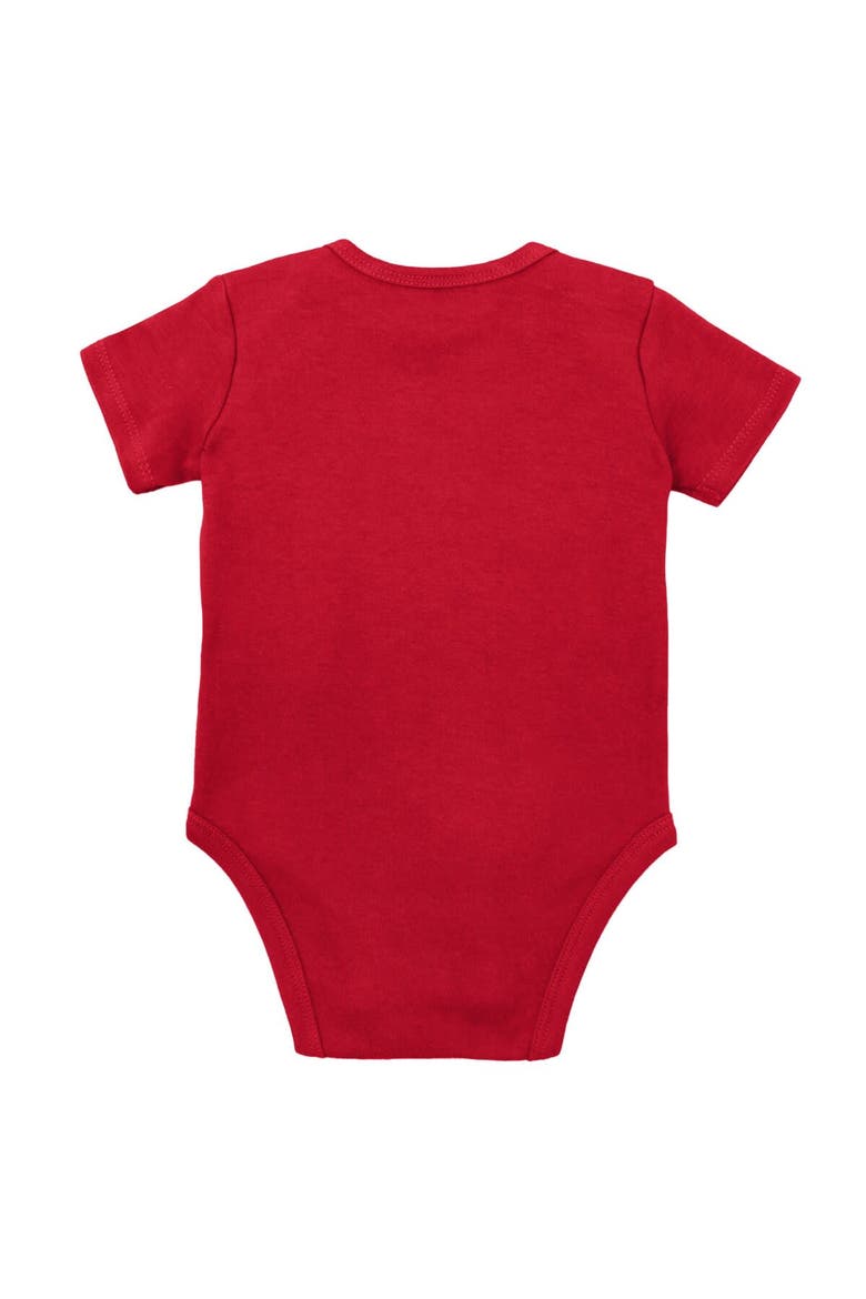 Infant Mitchell & Ness Scarlet/Heather Gray Nebraska Huskers 3-Pack Bodysuit, Bib and Bootie Set, Alternate, color, Scarlet