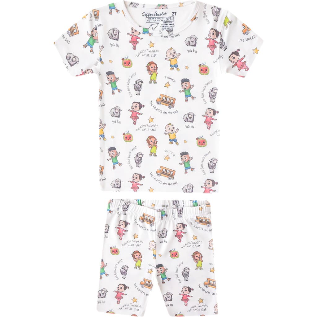 Shop Copper Pearl Cocomelon Fitted Two-piece Short Pajamas In Light Beige
