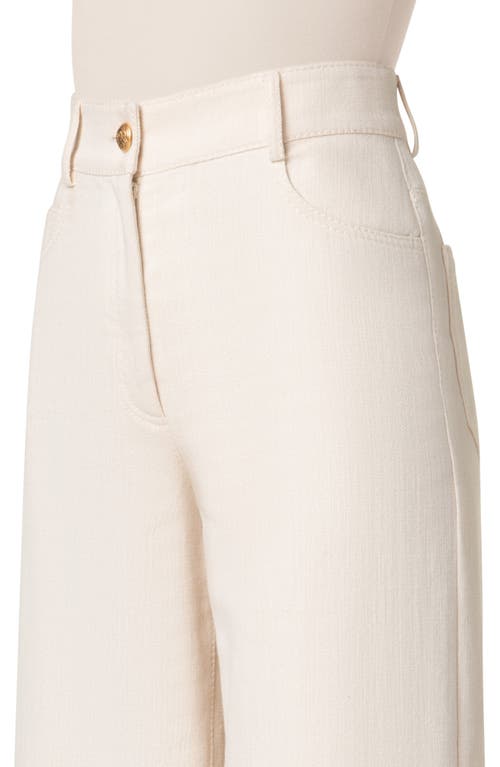 Akris Punto Cooper Cotton Blend Wide Leg Jeans In Cashew