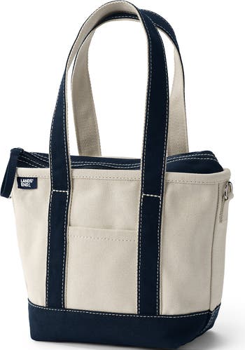 Lands' End Zip Top Long Handle Canvas Tote Bag | Nordstrom
