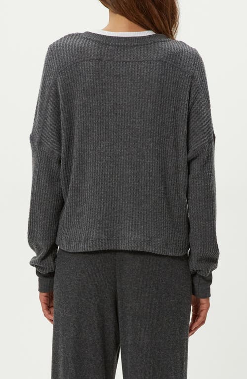 Michael Stars Salma Waffle Stitch V-neck Knit Top In Gray