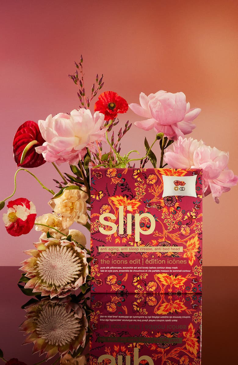 slip The Icons Edit Pillowcase, Mask & Scrunchies Set USD $170 Value, Alternate, color, Blossom Nights