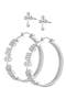 Cross Studs & Logo Hoop Earrings