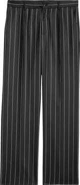 パンツ DOLCE & GABBANA WOOL PINSTRIPE FLARE PANTS Flared wool gabardine pants in Black for Women