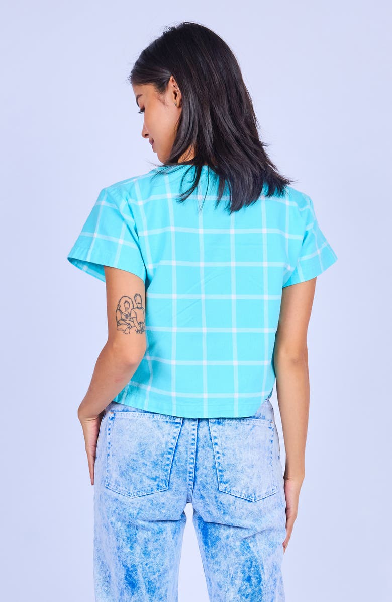MOKUYOBI Grid Crop Top, Alternate, color, Sky