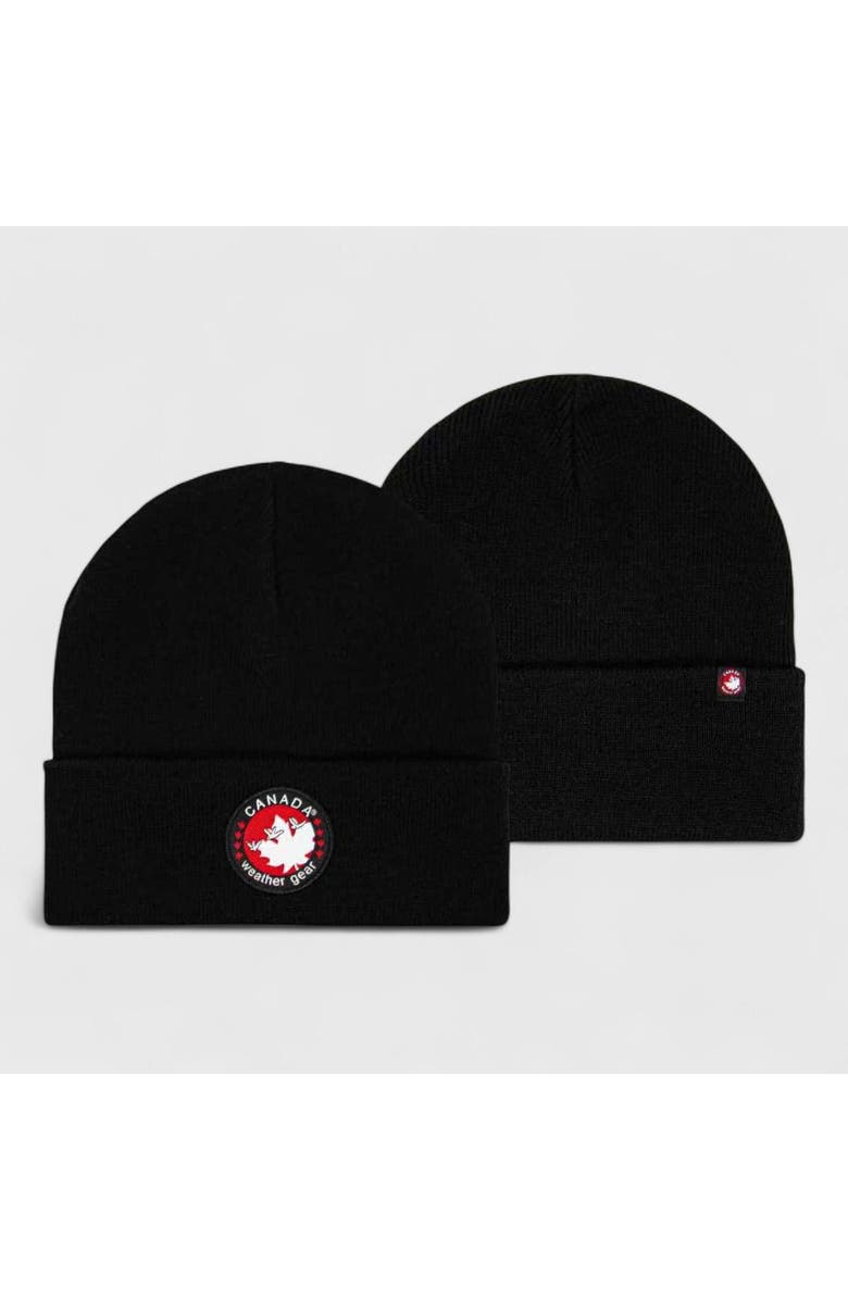 CANADA WEATHER GEAR Men's 2-Pack Ribbed Knit Beanies, Main, color, Black & Black