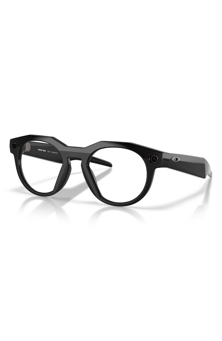 Oakley Gender Inclusive Meta HSTN 51mm Round Glasses, Alternate, color, Black / Clear