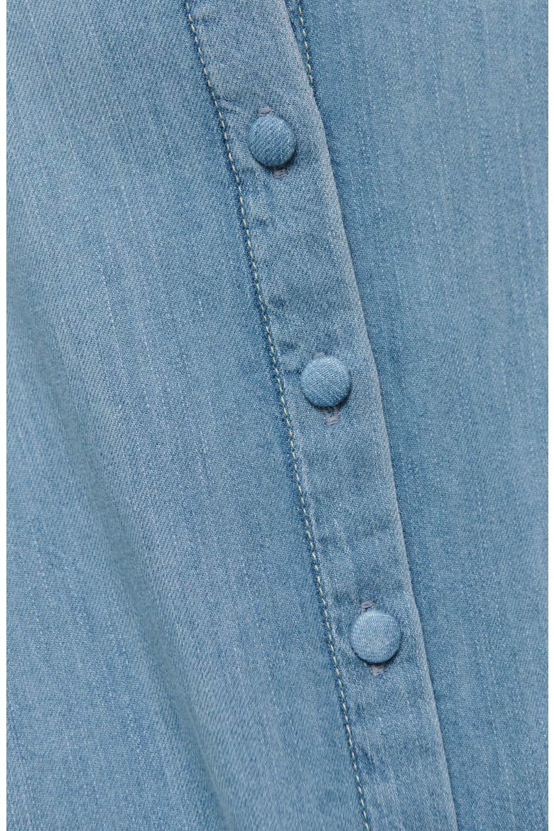 Sebastien Button Front Organic Cotton Denim Midi Dress, Alternate, color, SAVANNAH