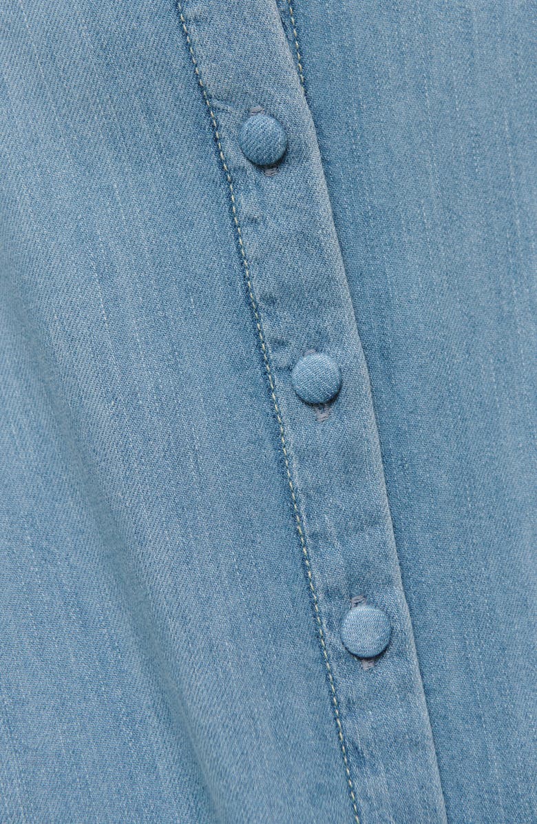 Reformation Sebastien Button Front Organic Cotton Denim Midi Dress, Alternate, color, 