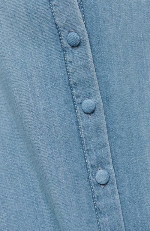 Reformation Sebastien Button Front Organic Cotton Denim Midi Dress In Savannah