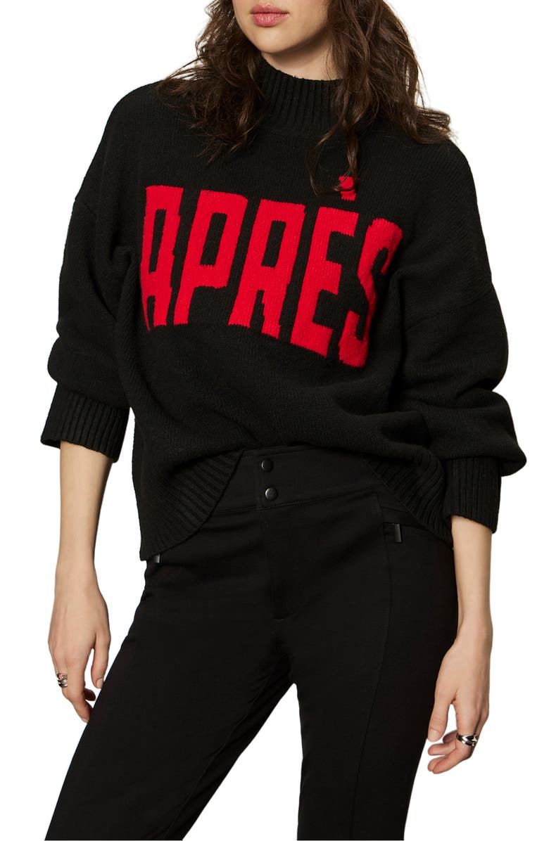 Sanctuary Aprés Sweater, Alternate, color, Black/ Mars Red