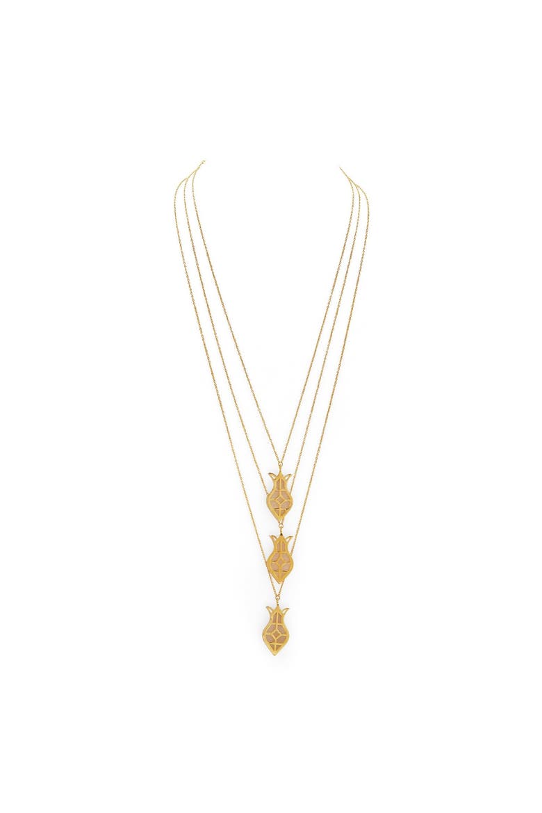 AMPHORA LAYERED NECKLACE, Alternate, color, Gold Plated