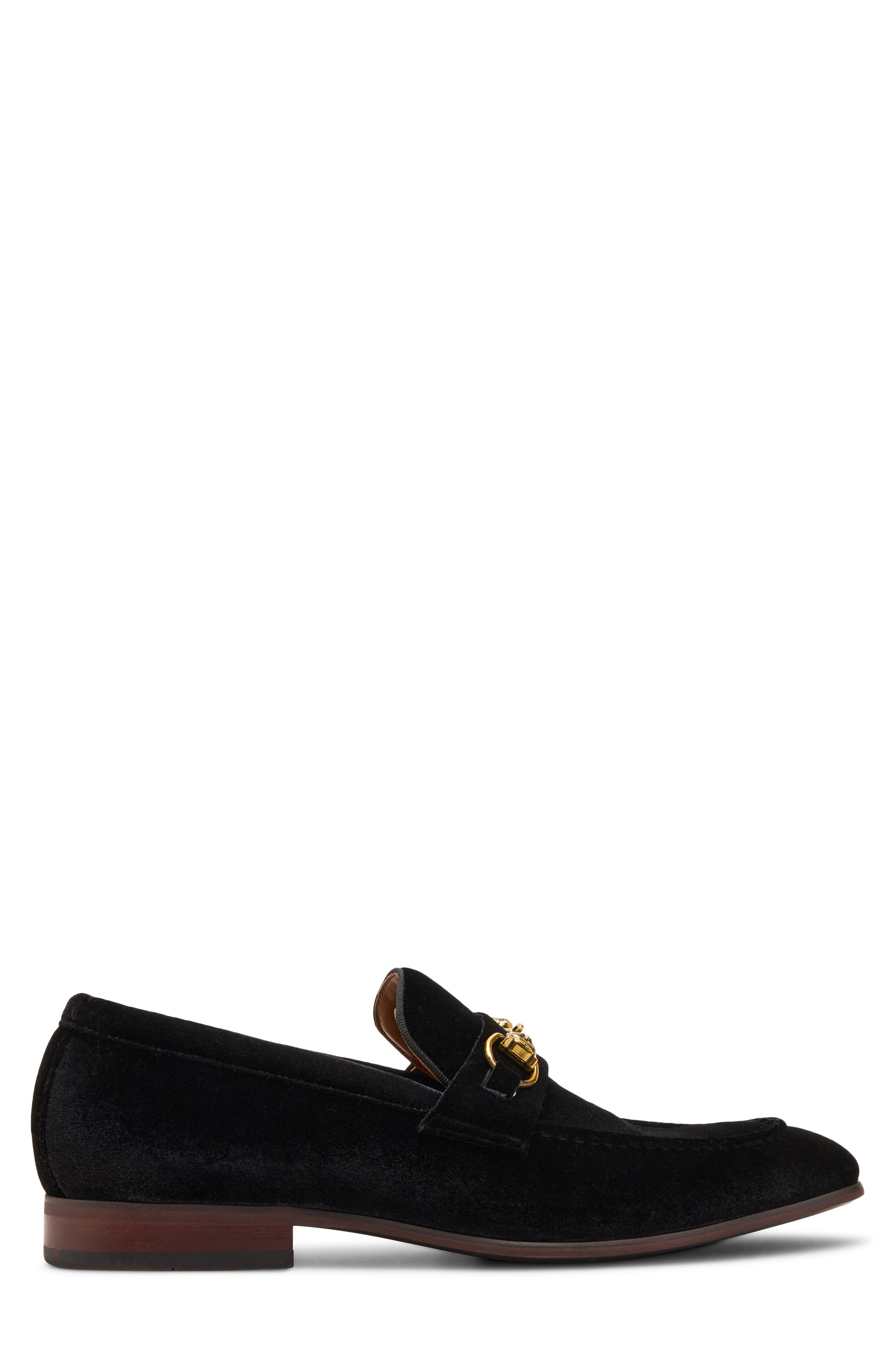 Steve Madden Jandre Velvet Bit Loafer, Alternate, color, Black Velvet