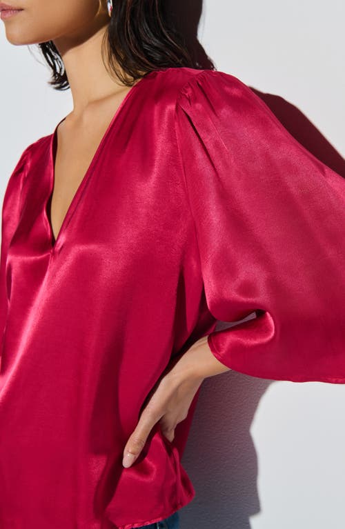 Nation Ltd Mel V-neck Top In Raspberry In Raspberry Jam