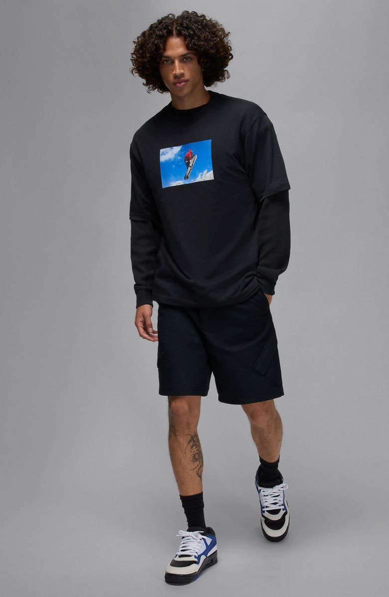 Jordan Mountainside Graphic T-Shirt, Alternate, color, Black/ Light Photo Blue