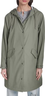 Levi's Water Resistant Hooded Long Rain Jacket