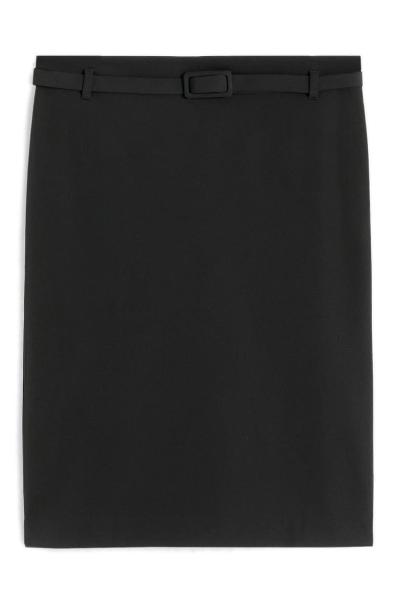 Belted Pencil Skirt, Main, color, BLACK