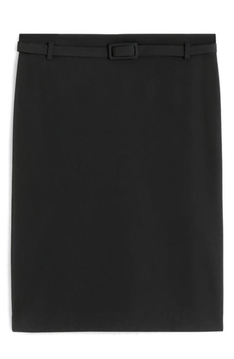 Belted Pencil Skirt