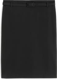 MANGO Belted Pencil Skirt