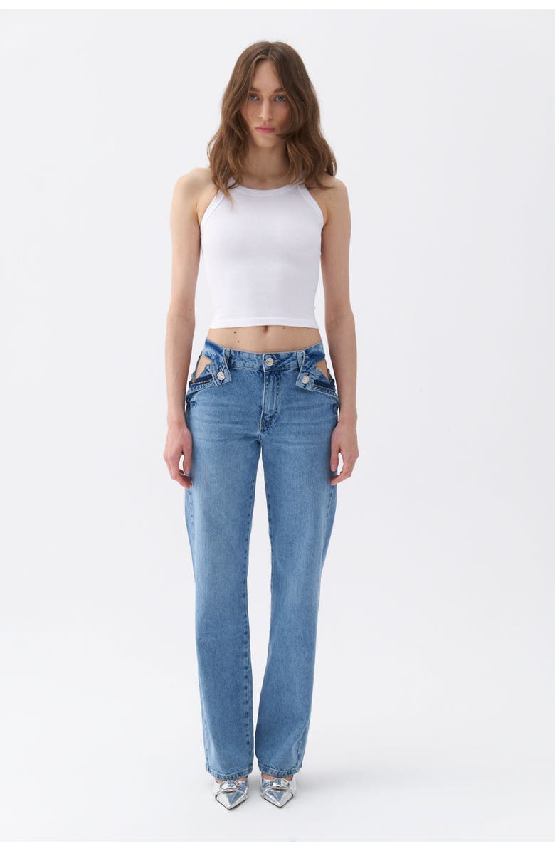 Nocturne Cut-Out Detailed High Waist Jeans, Alternate, color,