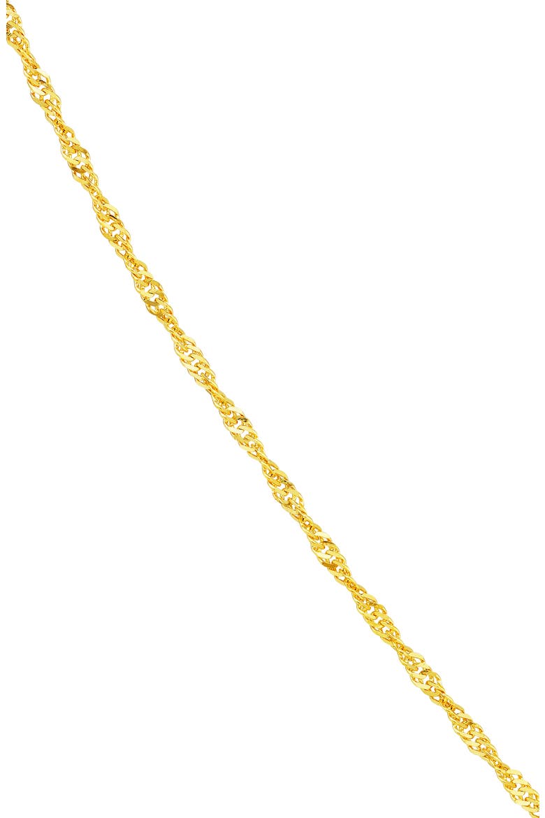 14K Yellow Gold Singapore Twist Chain Necklace, Alternate, color, YELLOW GOLD