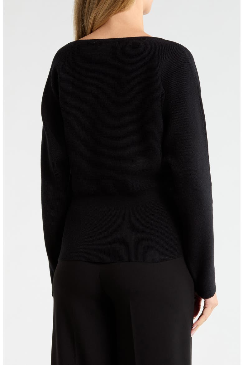 Button Detail Ribbed Sweater, Alternate, color, BLACK
