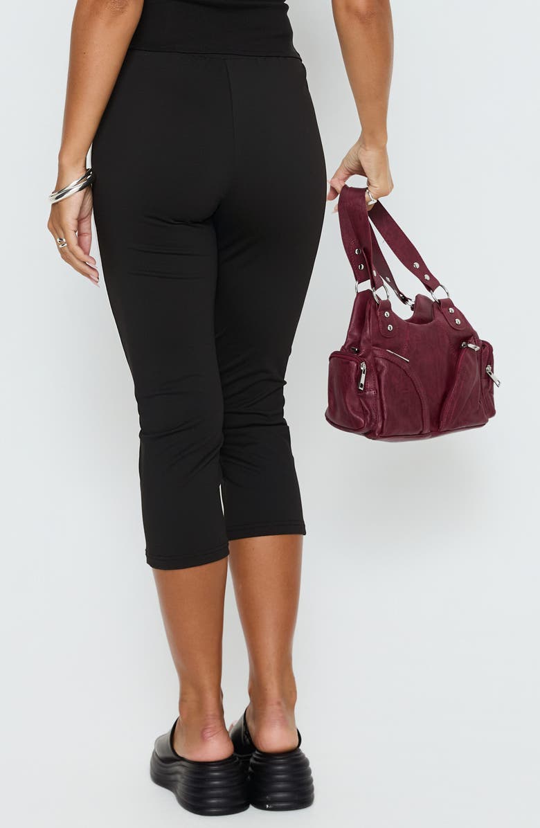 Princess Polly Jobey Stripe Capri Pants, Alternate, color, Black