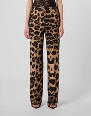 PHILIPP PLEIN Leopard Trousers Straight Fit Women