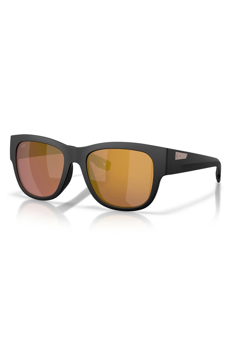 Costa Del Mar Caleta 55mm Polarized Square Sunglasses, Alternate, color, Netplus Black / Gold
