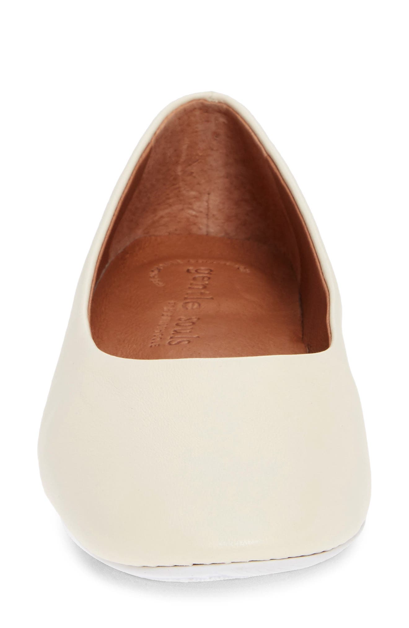 Signature Eugene Travel Ballet Flat, Alternate, color, WHITE LEATHER