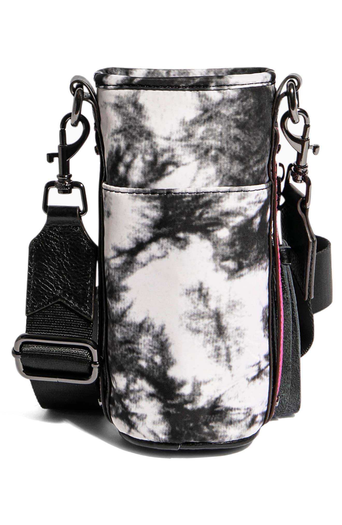 Kestenberg On Top of the World Water Bottle Bag, Alternate, color, VANILLA BLACK TIE DYE