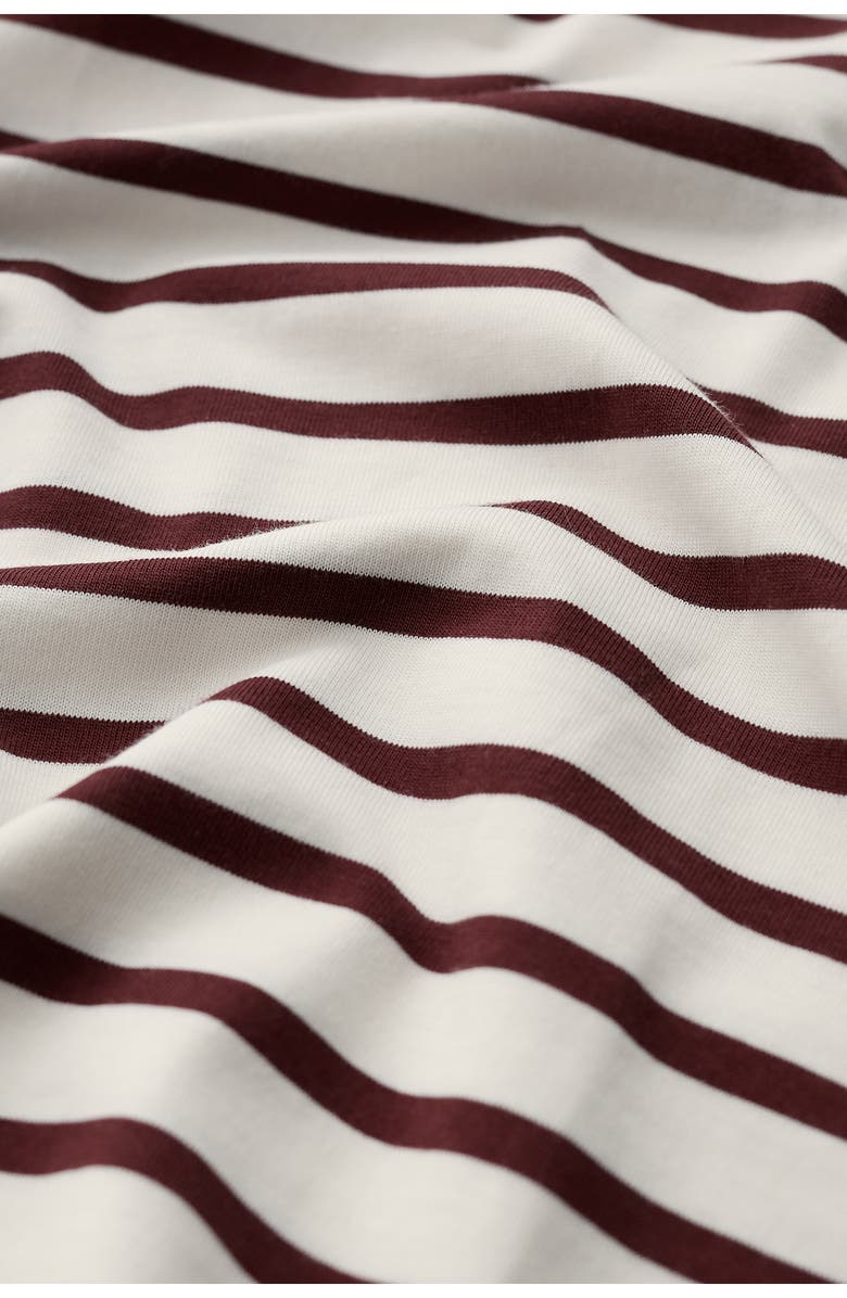 Seasalt Cornwall Sailor Stripe Three Quarter Sleeve Organic Cotton T-Shirt, Alternate, color, Breton Cacao