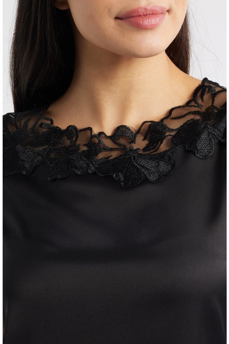 Camille Sleeveless Floral Appliqué Top, Alternate, color, BLACK