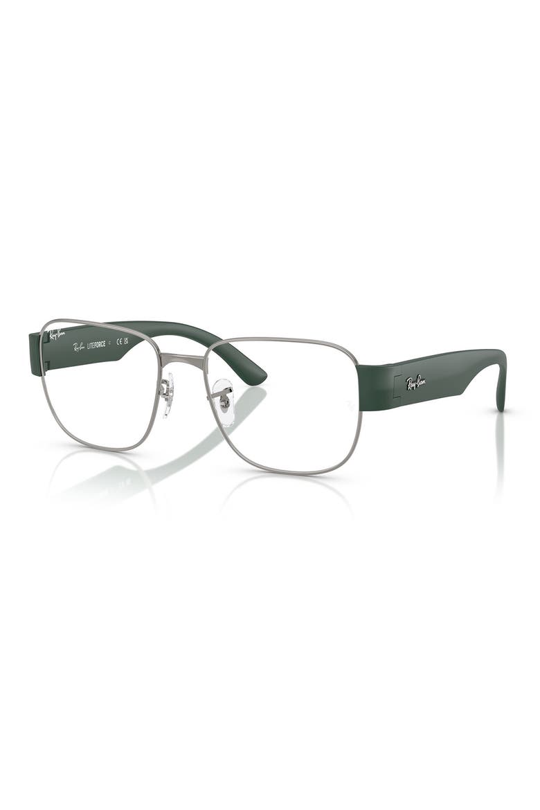 55mm Square Optical Glasses, Alternate, color, GUNMETAL