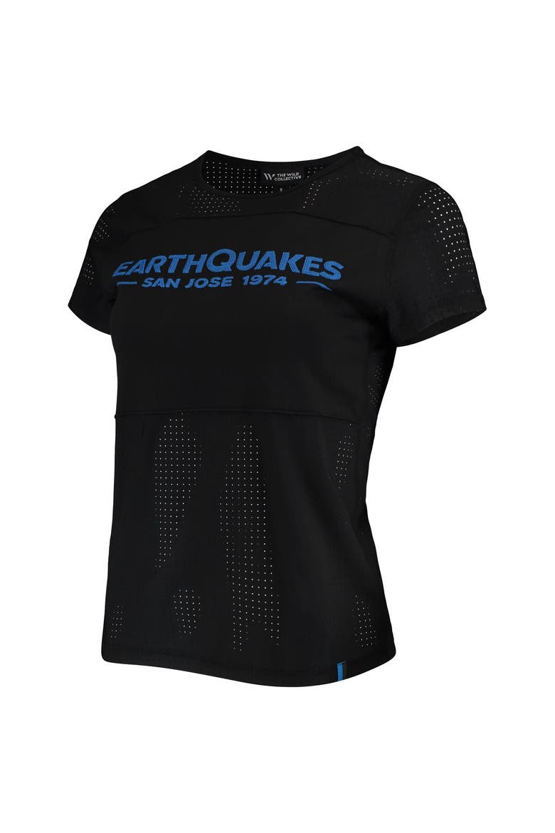 Women's The Wild Collective Black San Jose Earthquakes Mesh T-Shirt, Alternate, color, Black
