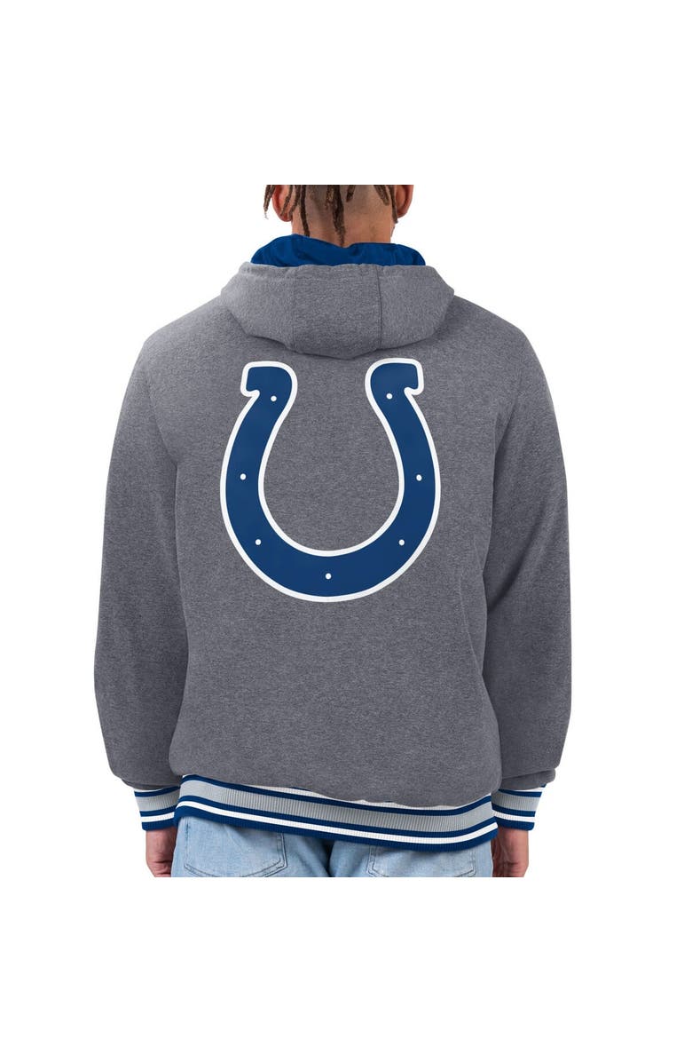 G-III SPORTS BY CARL BANKS Men's G-III Sports by Carl Banks Royal/Gray Indianapolis Colts Commemorative Reversible Full-Zip Jacket, Alternate, color, 