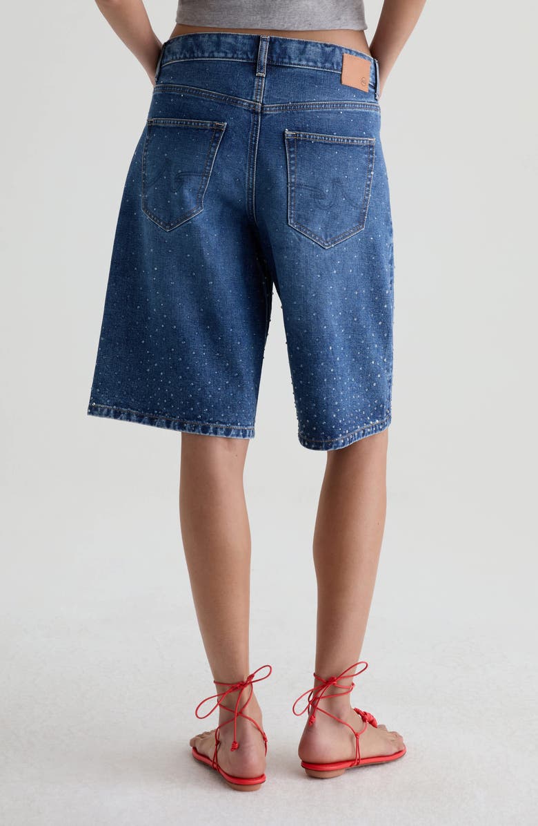 AG Thalia Embellished Denim Bermuda Shorts, Alternate, color, Silverado Trail