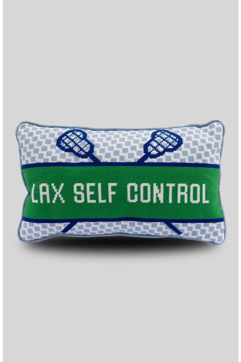 Lax Self Control Needlepoint Pillow, Main, color, Lax Self Control