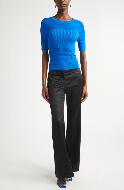 Ramy Brook Torin Short Sleeve Knit Top In Blue