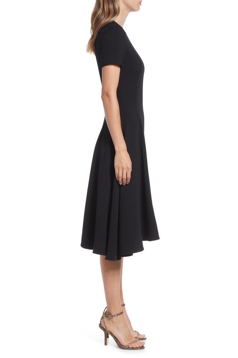 Olcay Asymmetric Hem A-Line Dress, Alternate, color, BLACK