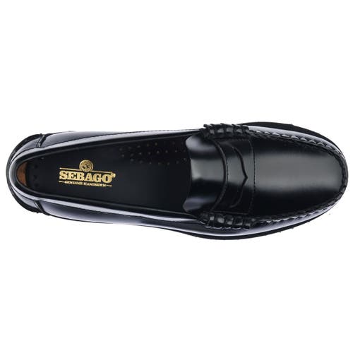 Sebago Black Slip-on Loafers With Lug Sole
