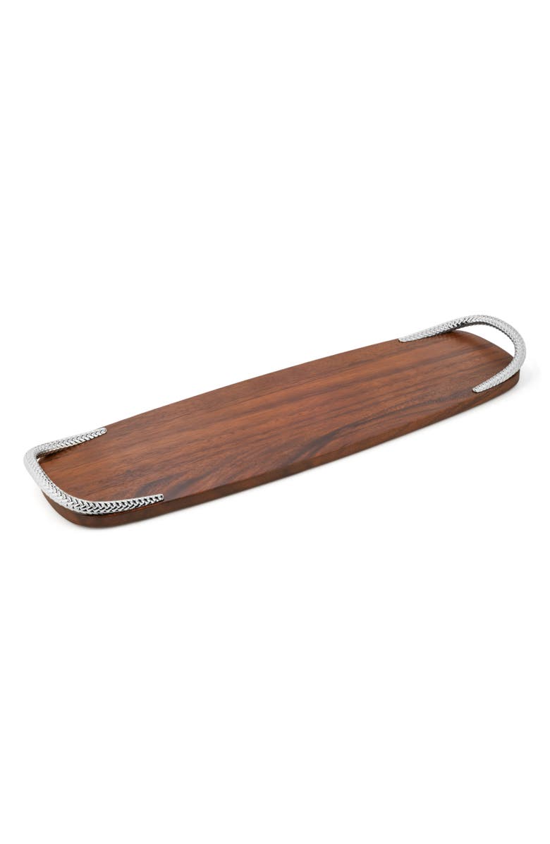 Nambé Wood Cheeseboard Tray with Handles, Main, color, Brown