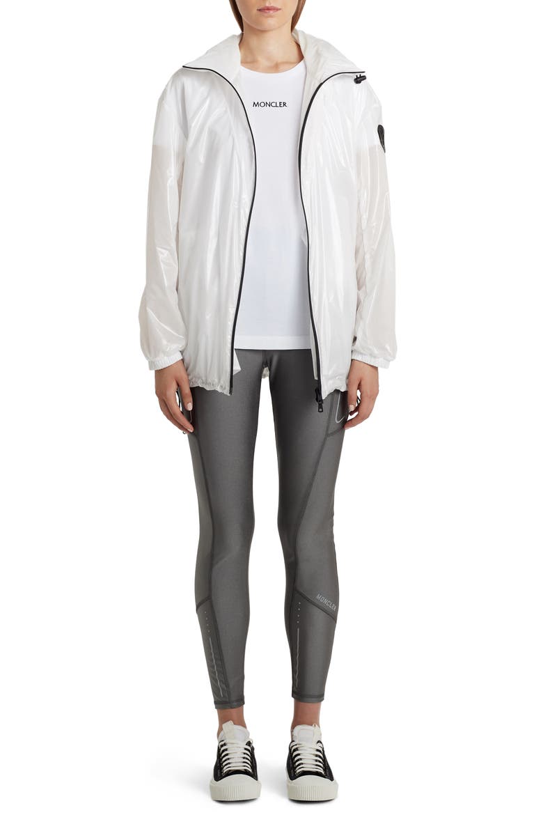 Melucta Back Logo Packable Hooded Jacket, Alternate, color, WHITE