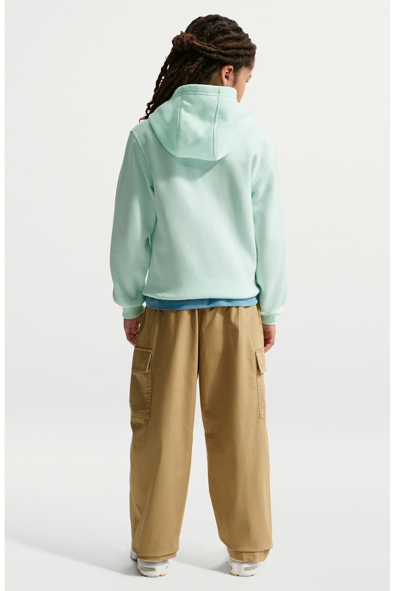 Kids' Club Fleece Hoodie, Alternate, color, BARELY GREEN/ WHITE