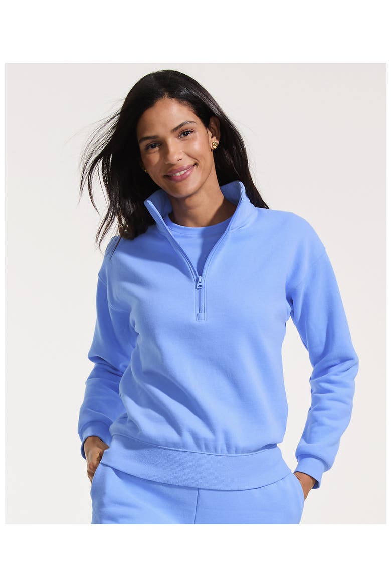 Serious Sweats Relaxed Quarter Zip Pullover Sweatshirt, Alternate, color, Clear Blue Sky